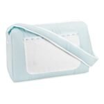 Bolsa canastilla azul con cinta de raso