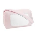 Bolsa canastilla rosa con cinta de raso