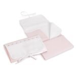 Cambiador rosa, beige, azul y blanco con cinta de raso - Imagen 2