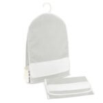 Conjunto pañalera y bolsa para pañales rayas gris