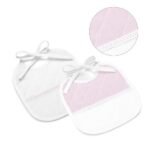 Pack baberos rosa y blanco